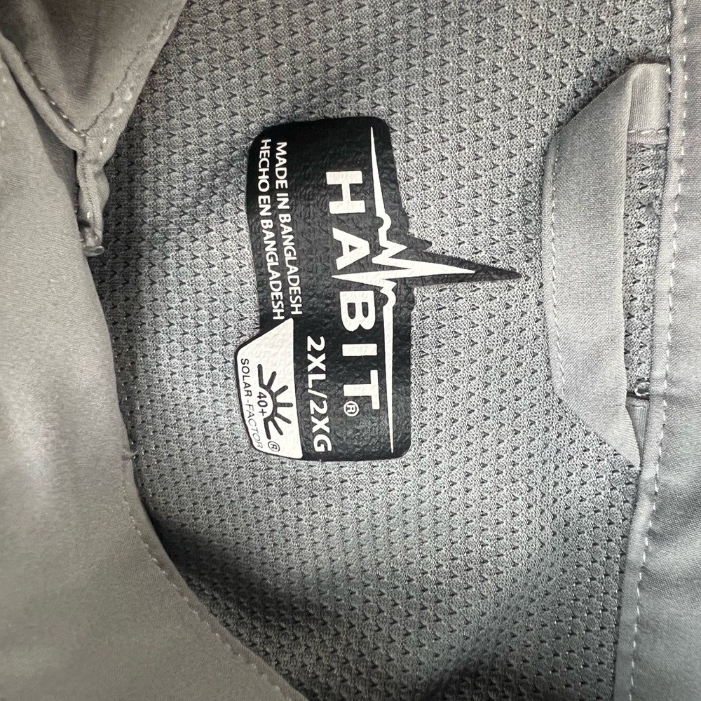 Habitat Men's Lightweight fishing shirts lot of 3 - Black, Gray, Blue - Picture 2 of 13